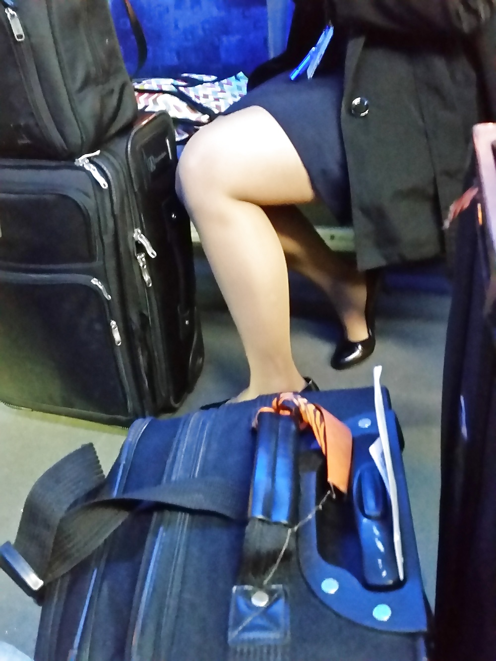 Porn Pics sexy pantyhose legs from airports