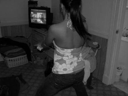 at home with friends         