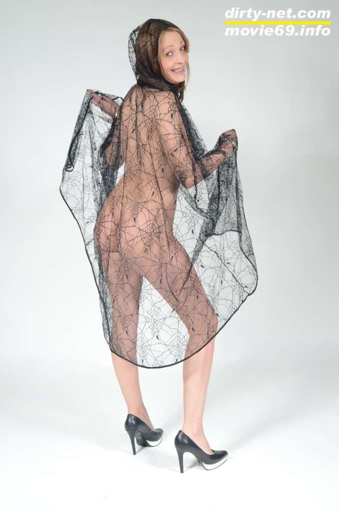MILF Lea Blow waering a see-through cape and high heels - 30 Photos 