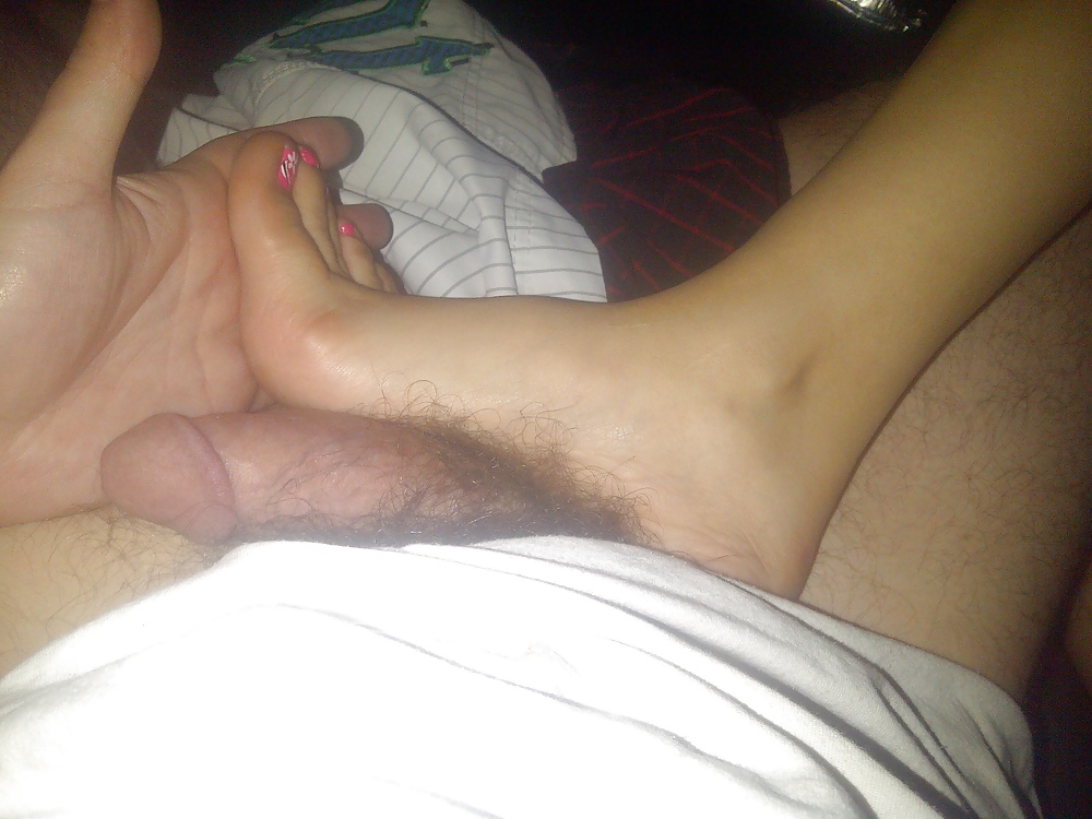 Porn Pics 25 Year Old GF, Footjob, Pussy and Feet