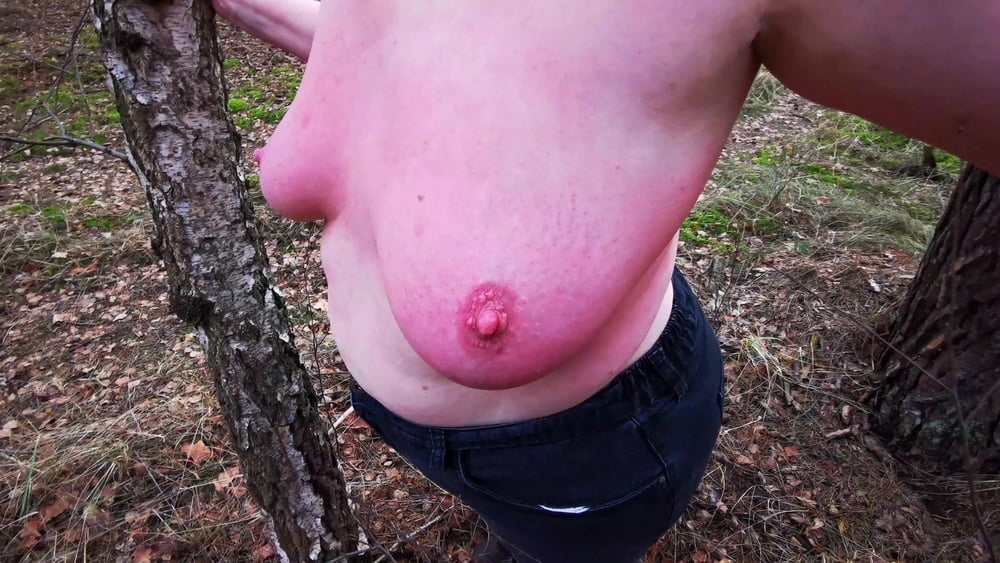 Titslapping in woods - 14 Photos 