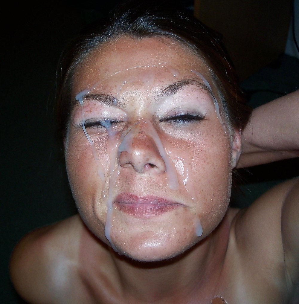 Porn Pics Amateur Brunette Freckles Blowjob Facial