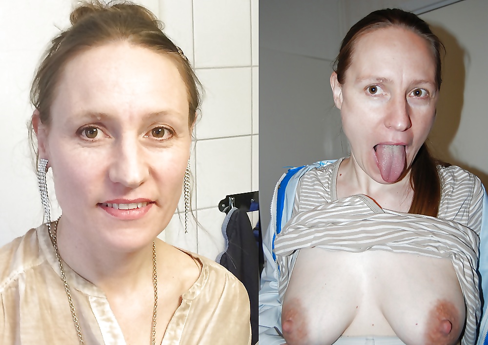 Porn Pics Stitched & clothed unclothed pictures of slut wife Claire