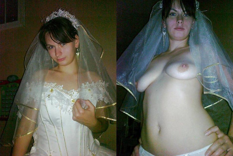 Porn Pics Real Amateur Brides - Dressed & Undressed 4