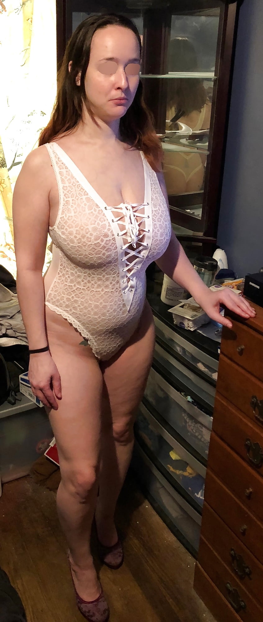 Slutty crossdresser love new sexy lingerie stockings heels