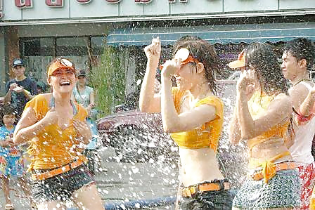 Porn Pics Amateur Self Shot Songkran Festival Thailand Funny Day