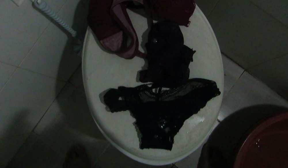Porn Pics Cum on panties & bras of my sexy neighbour girl 1-9-2014