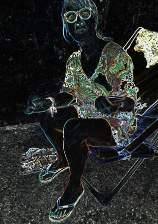 luminous contours of legs heels and ass         