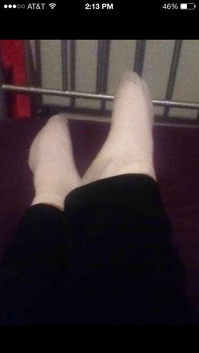 Porn Pics trisha stinky white ankle socks