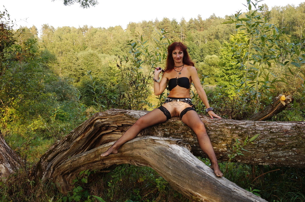 Porn Pics near the fallen tree