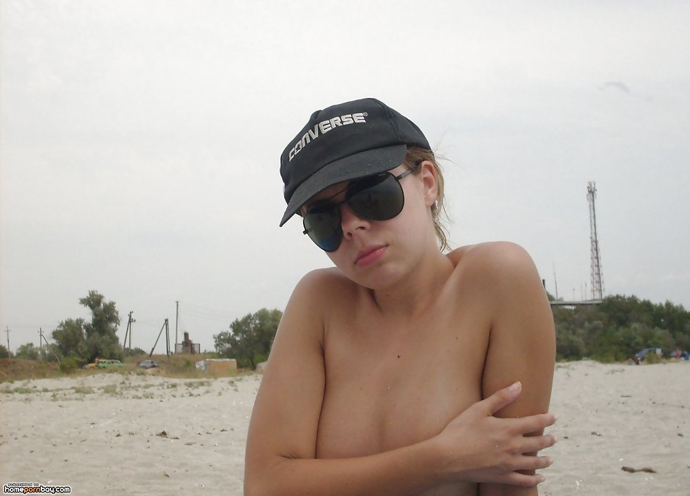 Porn Pics Flashing my tits on the beach
