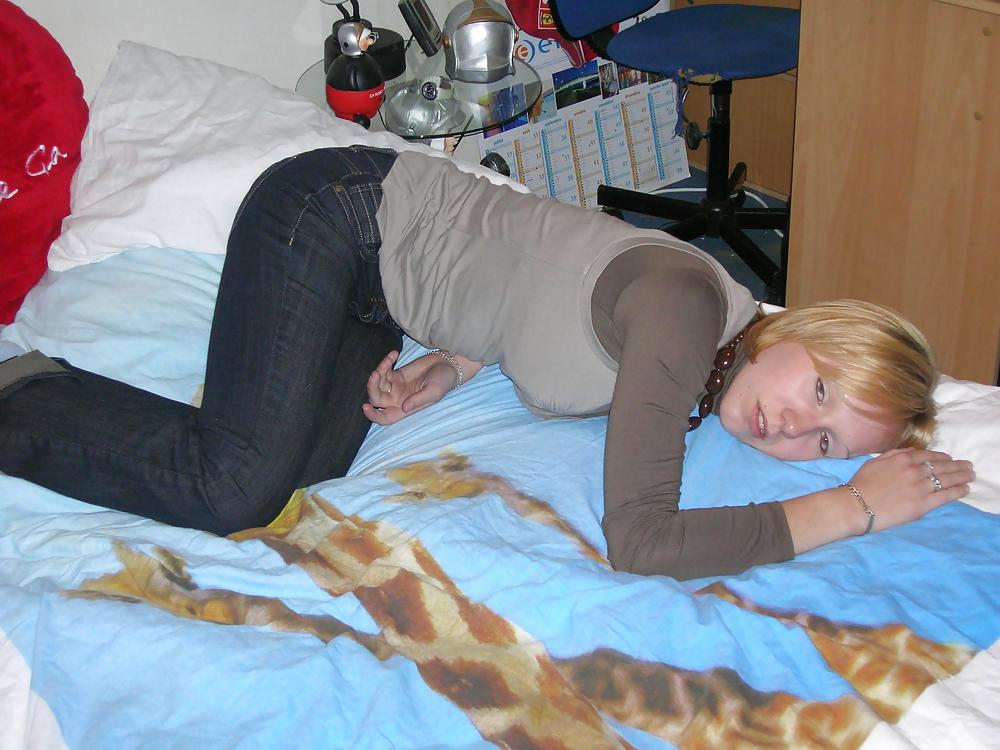 Porn Pics Young student on the bed - N. C.