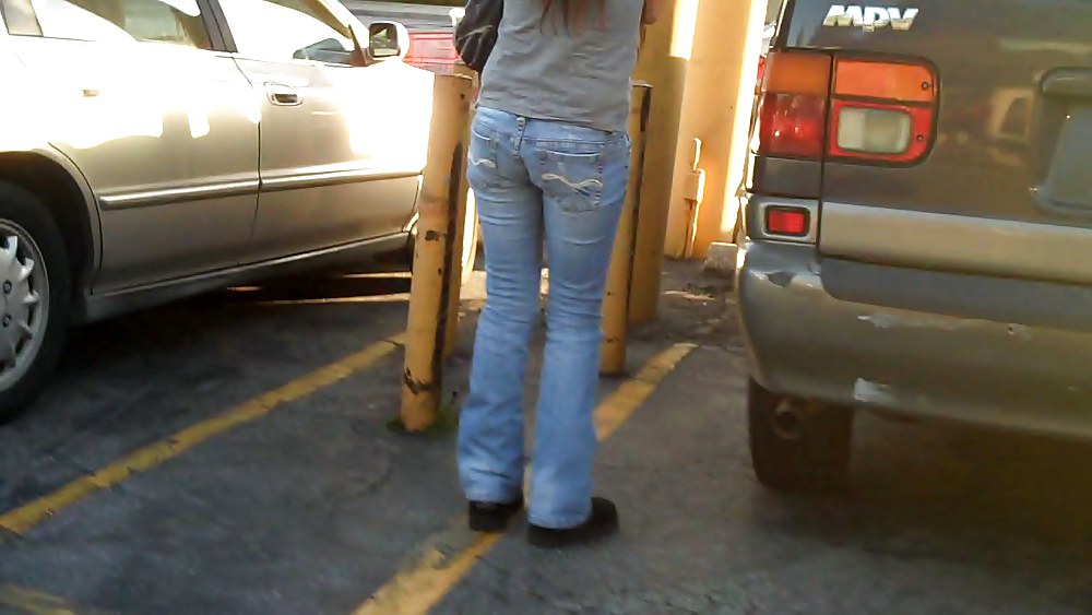 Porn Pics Pattys nice tight butt ass in jeans in the parking alot