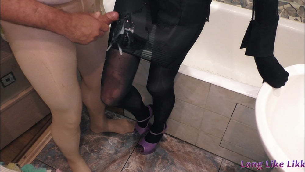Sexy sissy pink panties bra sheer black skirt stockings