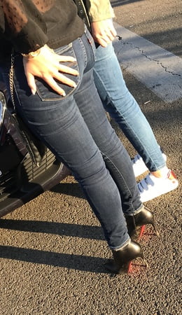 Candid in Louboutin high heels