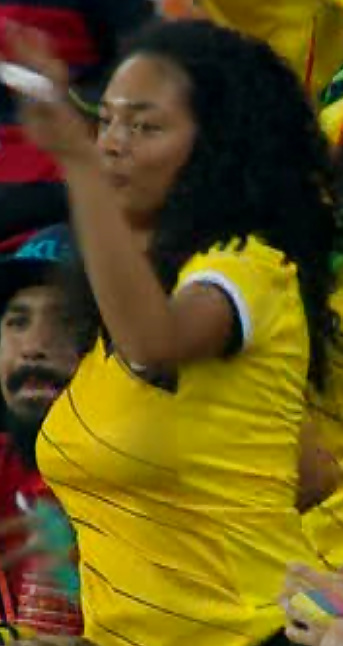 Porn Pics Busty Columbian milf dancing at World Cup 14 game