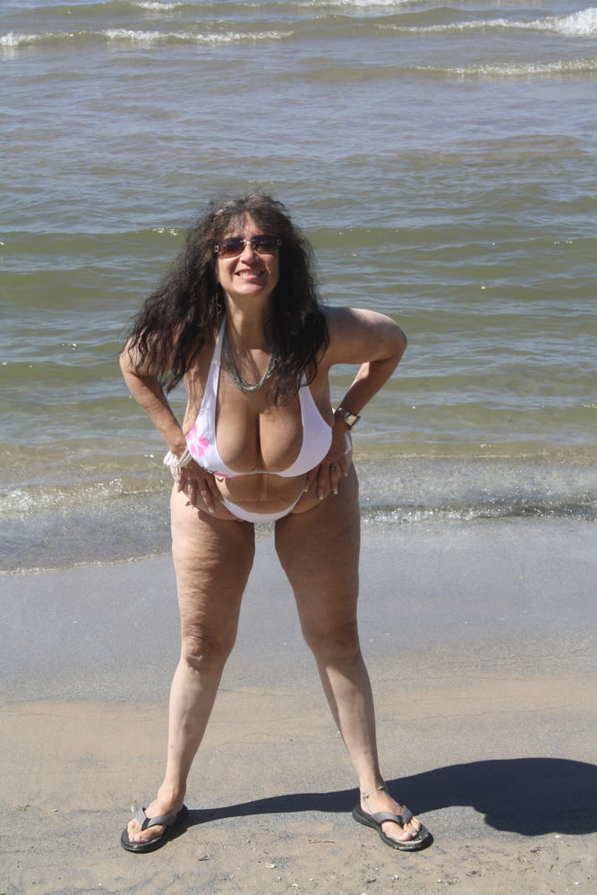 Big boob Milf on beach