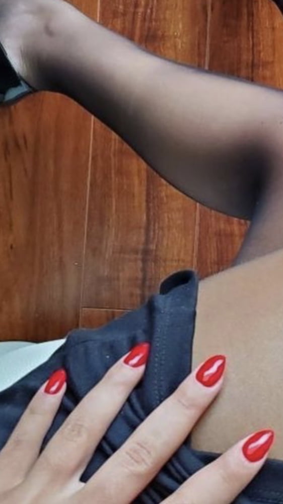 Red polished nails to match my heels for a special fan- 19 Photos 