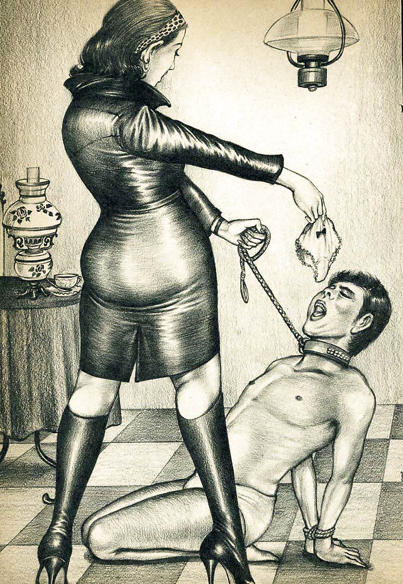 Femdom Art. strict dominant wife. 