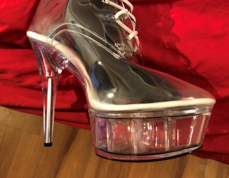 Clear Plastic Boots and Nylons - 7 Photos 