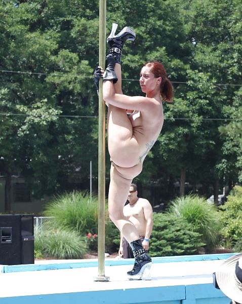 Porn Pics Erotic porn pole dancing in the open air