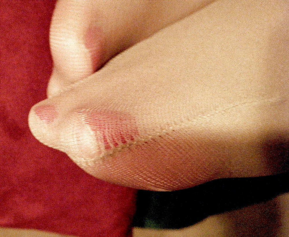 Porn Pics New Candid Shots of my Wife's Toes in Hose