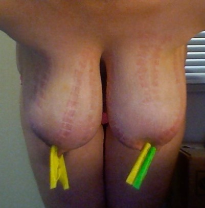 Porn Pics Big Natural Boobs Tortured With Over 100 pegs