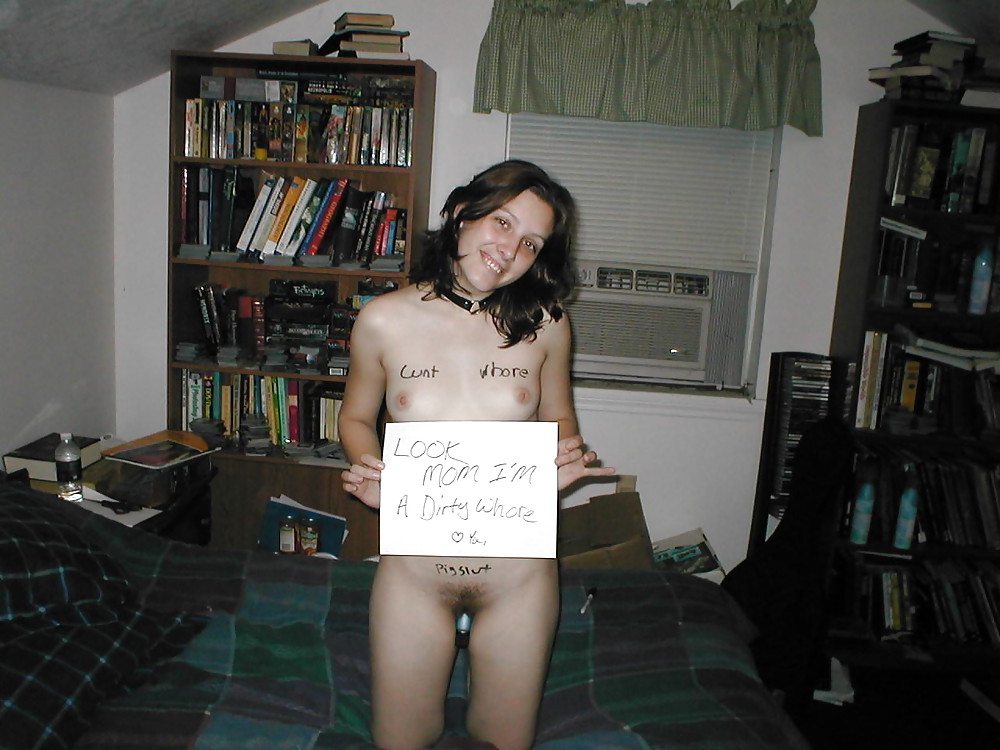 Porn Pics Naughty SLUTS with Signs