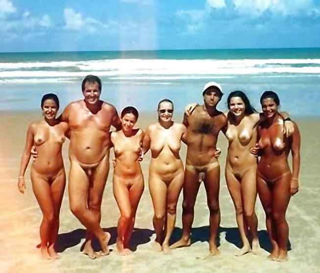 Groups of naked people on the. 