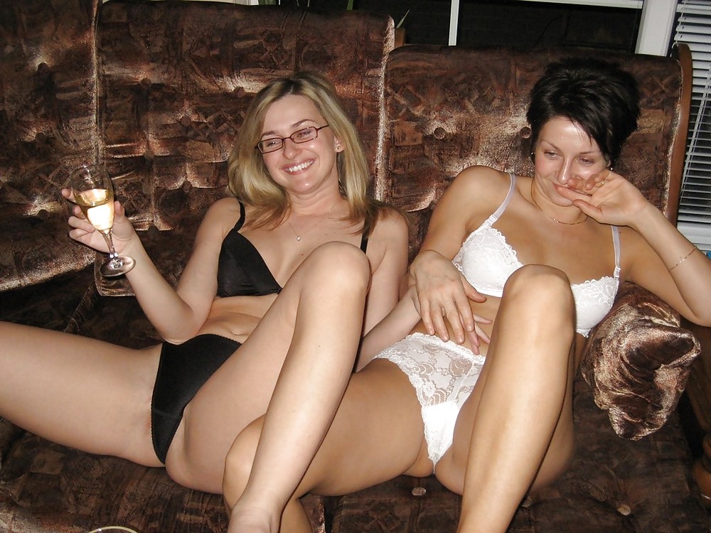 Porn Pics Amateur babes wearing white panties.