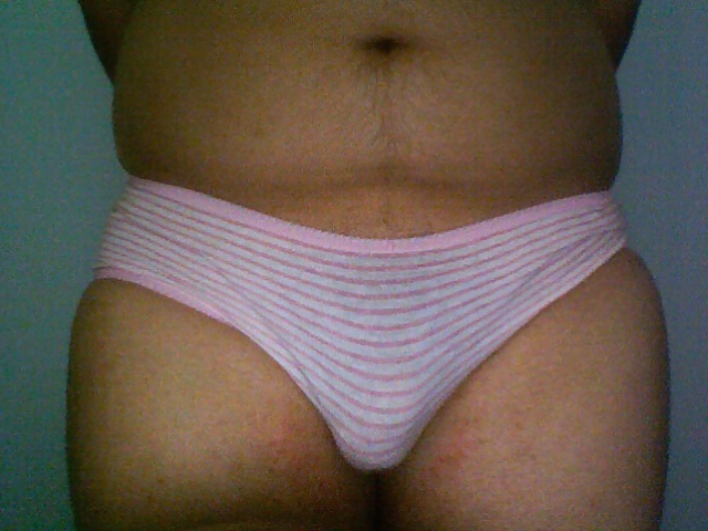 Porn Pics Pink and White Striped Panties