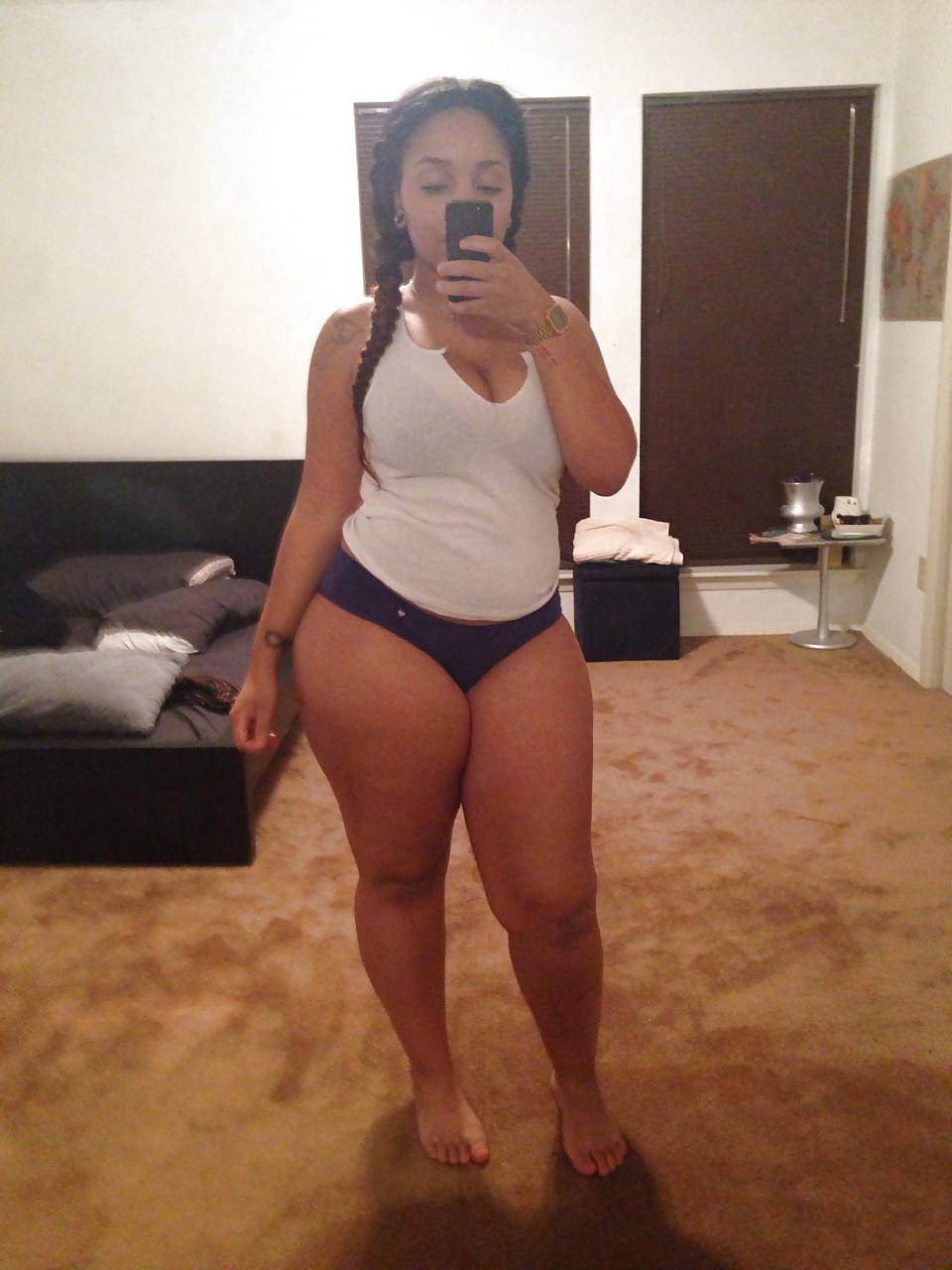 Porn Pics Thick Black Girl Selfie 2