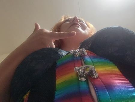 trying on new lingerie         