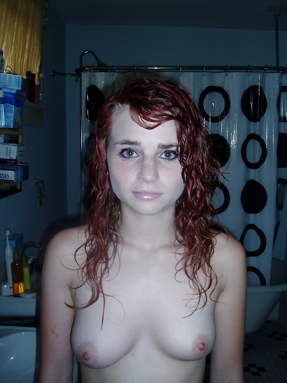 Porn Pics Young redhead in pants and nacked