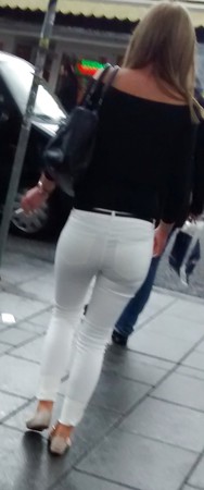 voyeur hidden cam white jeans ass in the streets store