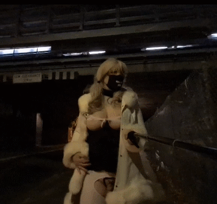 Public flashing in fur and eating my cum #30