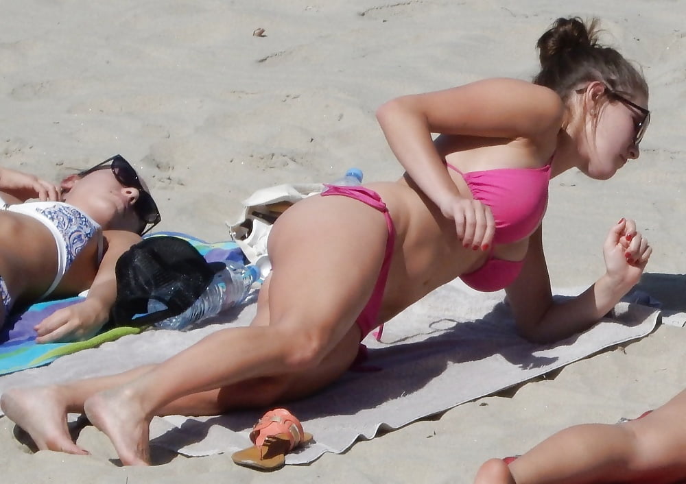 Porn Pics Girl in bikini with big boobs at the beach