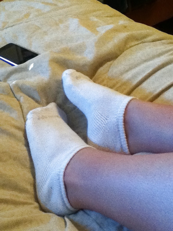 Porn Pics JUST WHITE ANKLE SOCKS