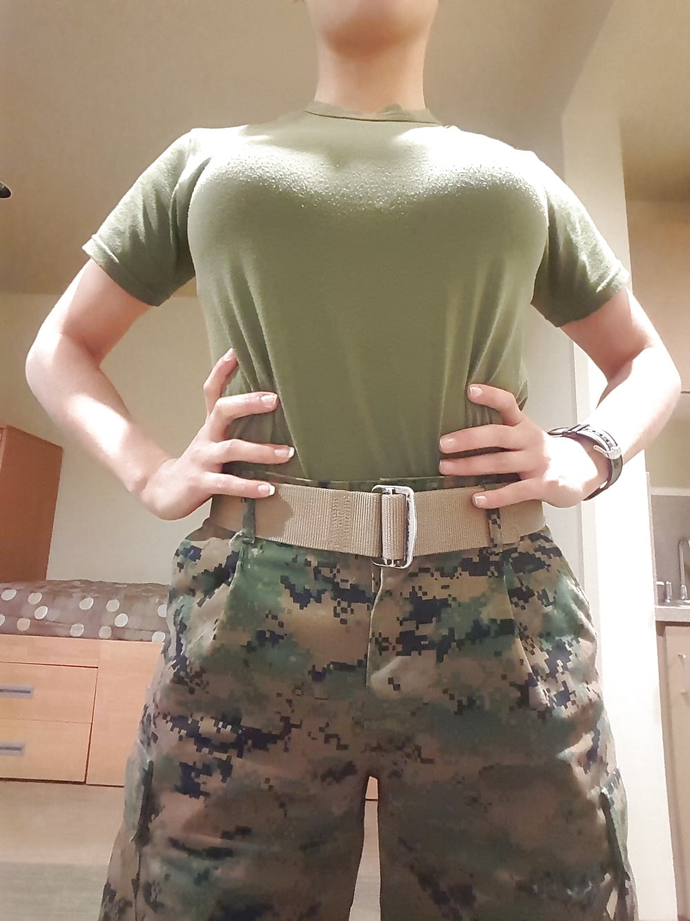 Porn Pics Busty Teen Slut In Military Uniform