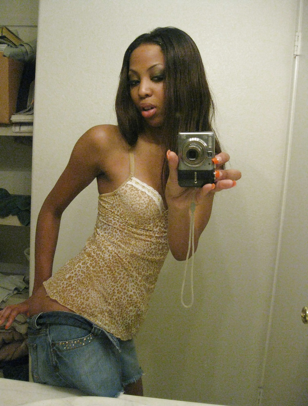 Porn Pics Splendid Ebony Teen self-shot