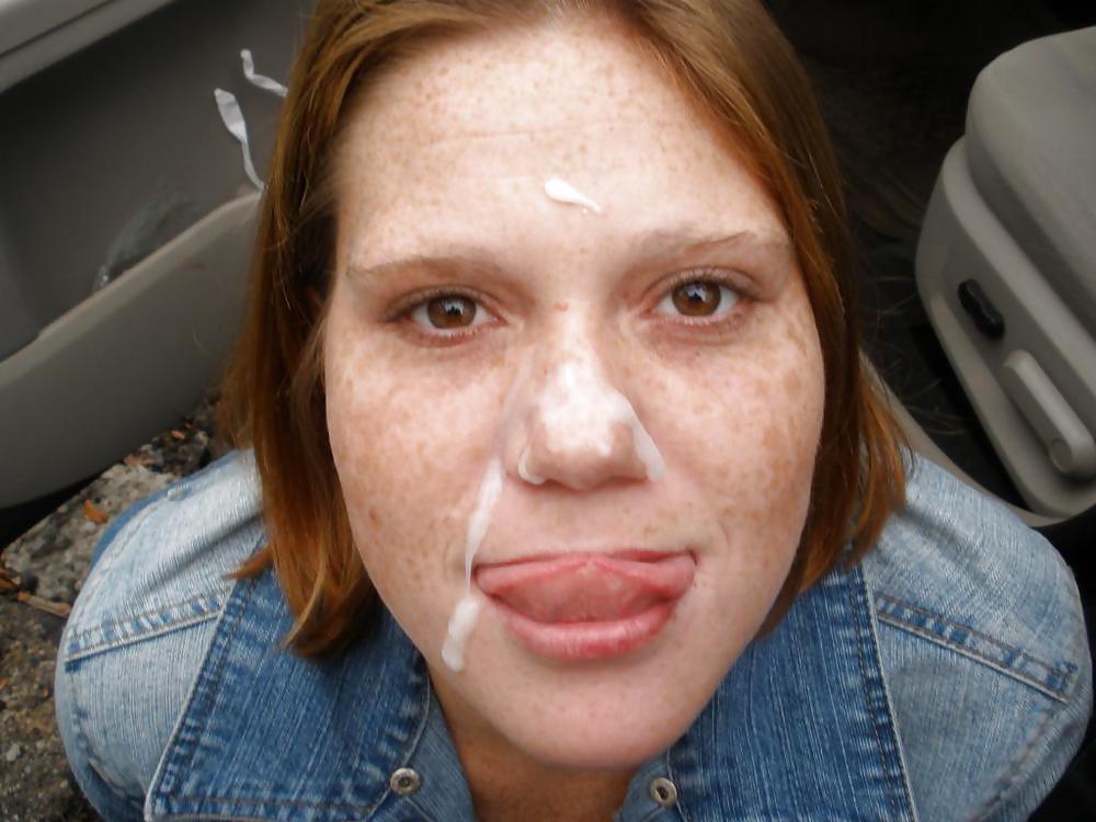 Porn Pics Freckle-faced redhead gets Facial