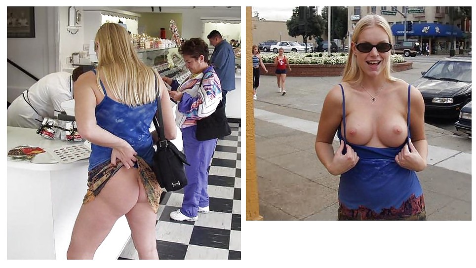 Porn Pics nude under dress in public