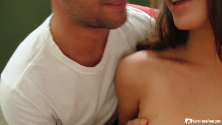 brunette cutie gets some cum over herself         