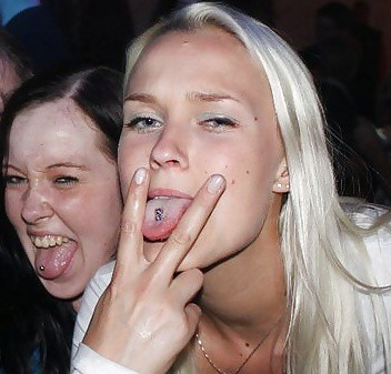 Danish teens-177-178-party bra tongue piercing cleavage