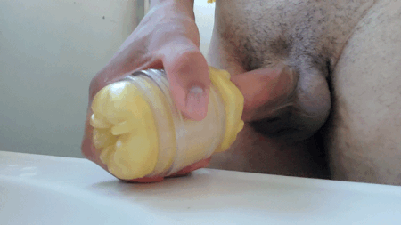 Big Black Cock stretching fleshlight. BBC close up POV