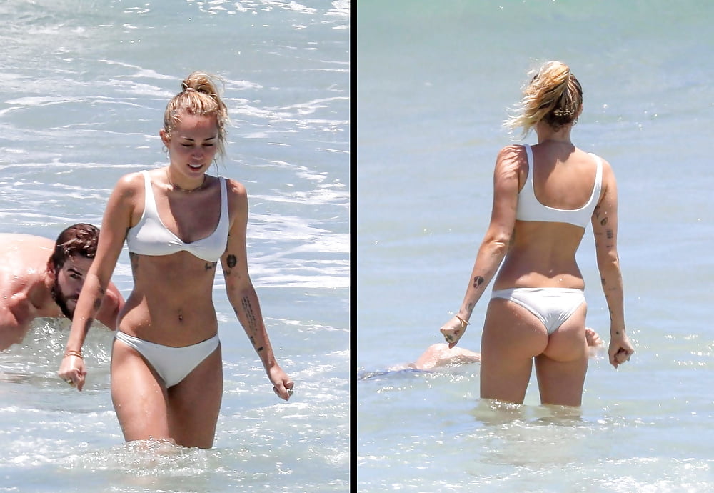 Miley cyrus boobs beach