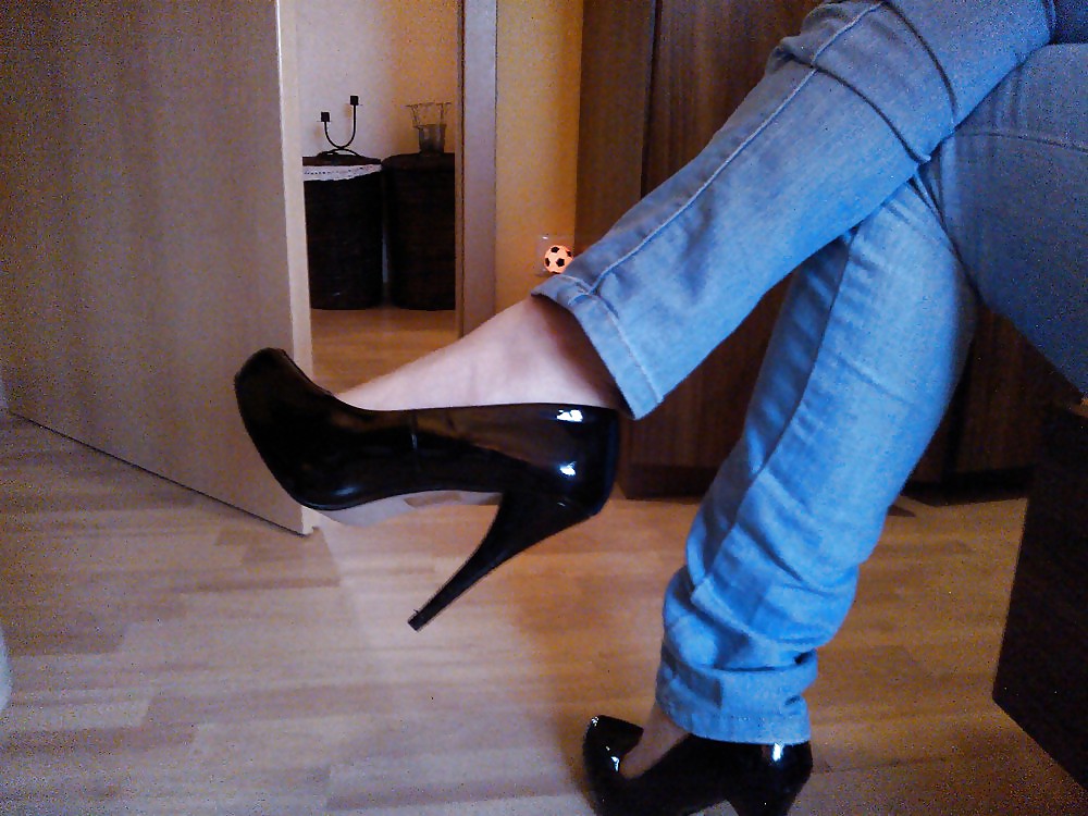 Porn Pics german horny slut wife - wearing heels not at home
