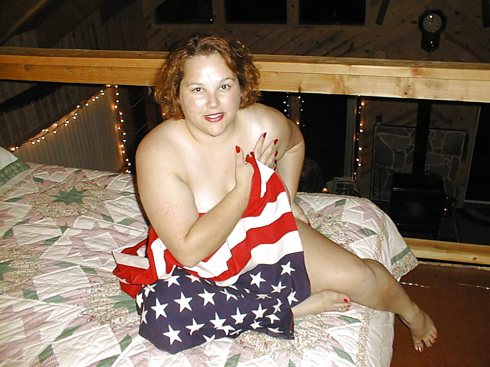 Porn Pics Ex Wife #42 At The Cabin With American Flag & Clr Heels