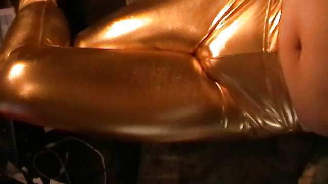 Porn Pics New Gold Leggings