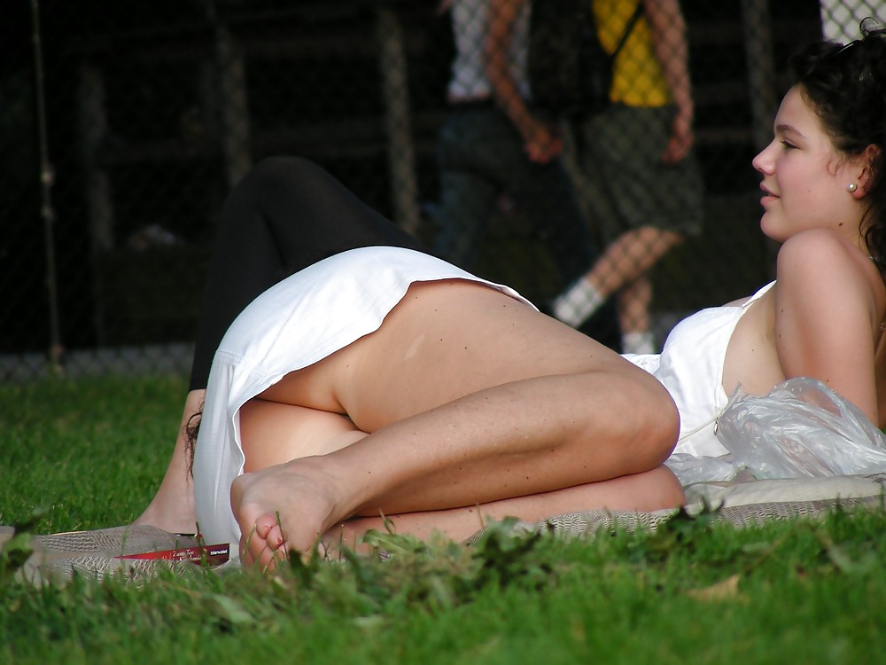 Club outdoor upskirt beach